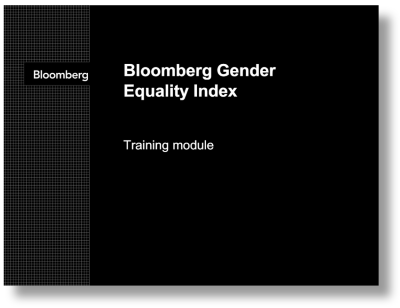 Bloomberg Gender Equality cover slide