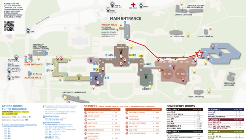 Map to H Building