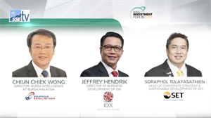 Chiun Chiek Wong, Director, Bursa Intelligence at Bursa Malaysia, Jeffrey Hendrik, Director of Business Development at IDX, and Soraphol Tulayasathien, Head of Corporate Strategy & Sustainable Development at SET