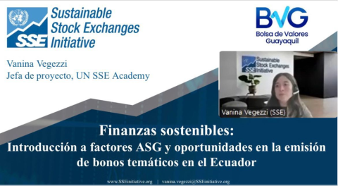 SSE addresses journalists at Guayaquil Stock Exchange's second sustainable finance workshop